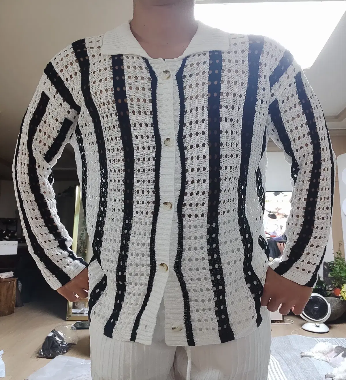 List price10.9SaggerCoolCoolTwo punching knit cardigan wideKara men's cardigan(zone yes)