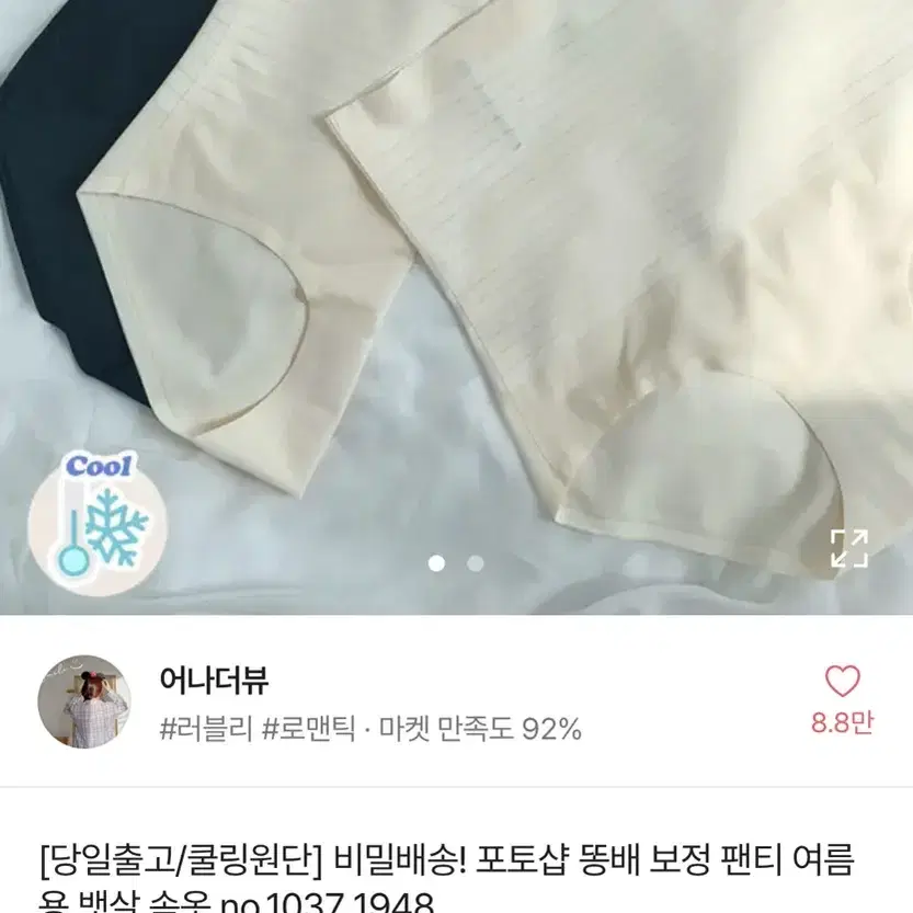 보정 속옷 팬티 여름옷 뱃살