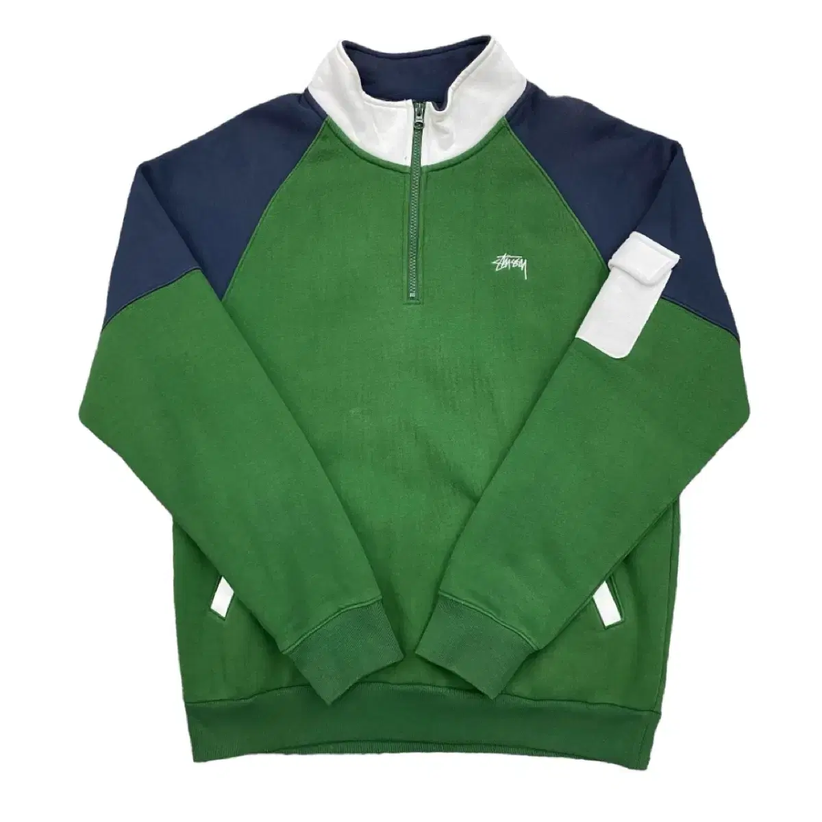 Stussy Navy Vahn Varsity Green Vest