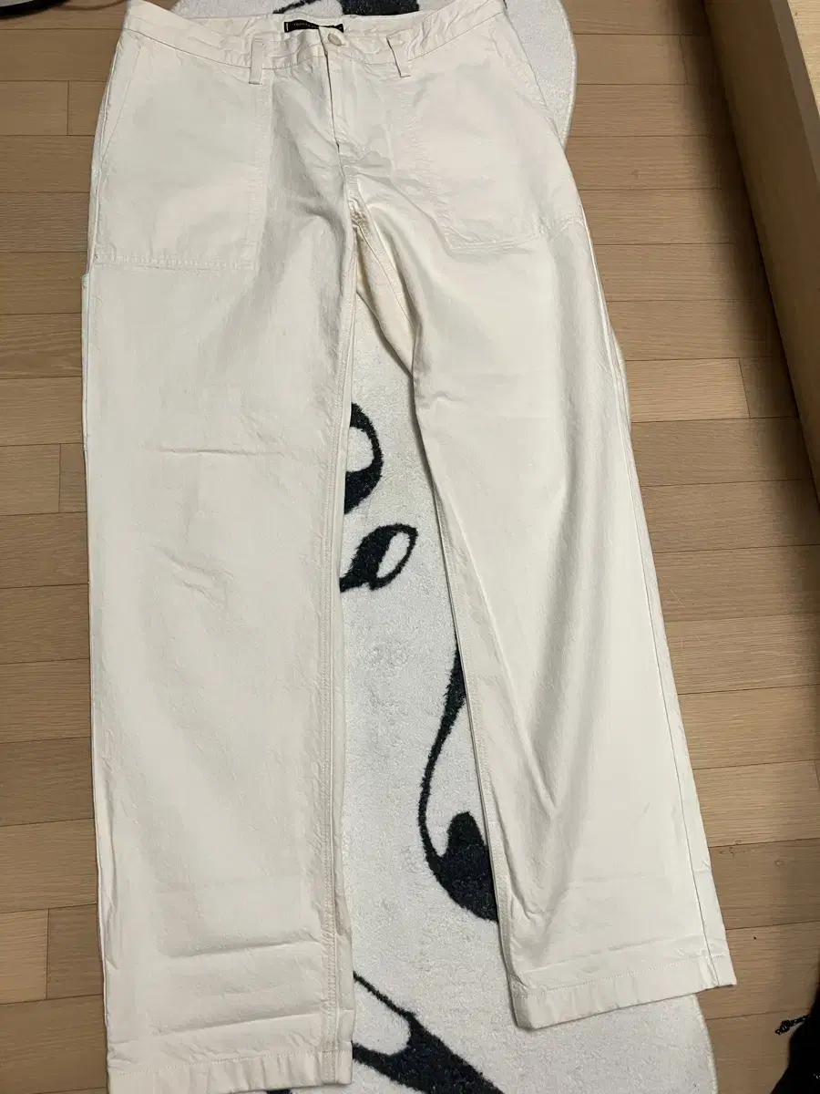 [36] Tommy Hilfiger Carpenter Wide-leg Pants in Cream