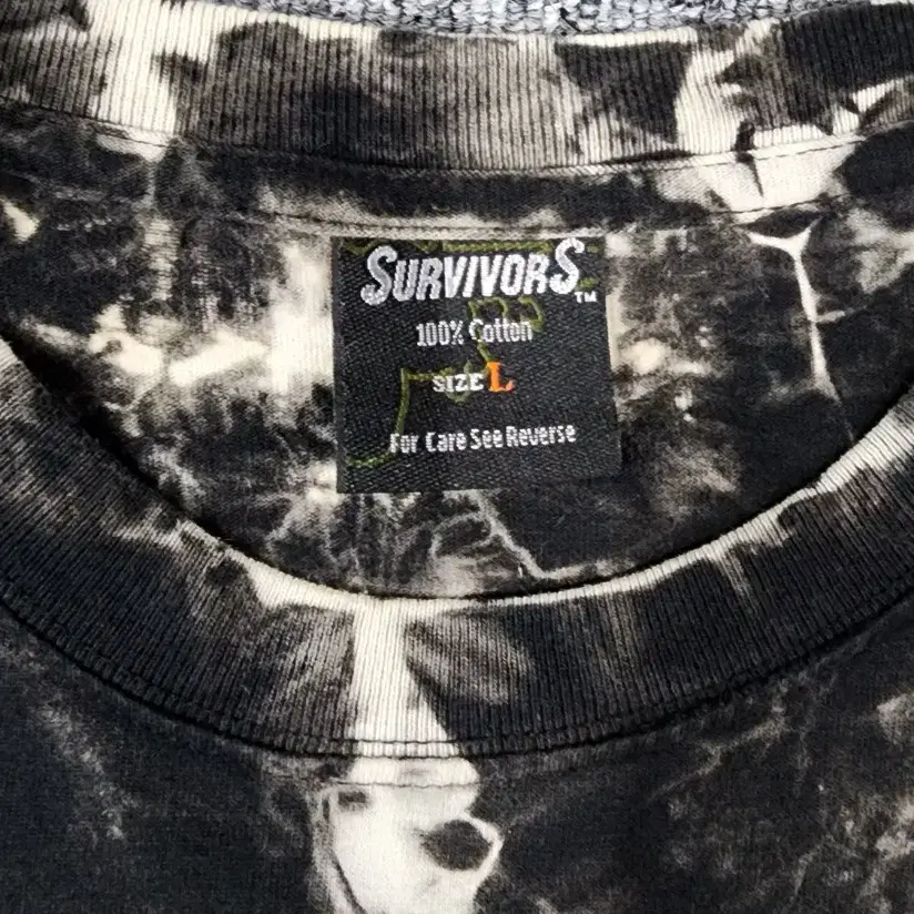 Survivors 나염 드래곤 프린틴 반팔티 L