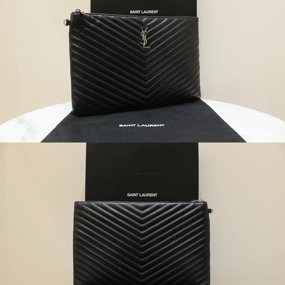 [중고명품다올] 생로랑 YSL 마틀라세 퀄팅 라지 클러치 440222