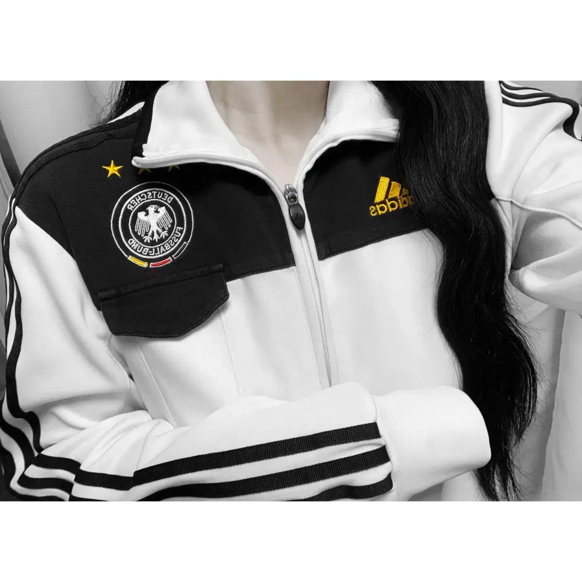 Adidas Captain Germany Pocket White Football Jersey Track Top