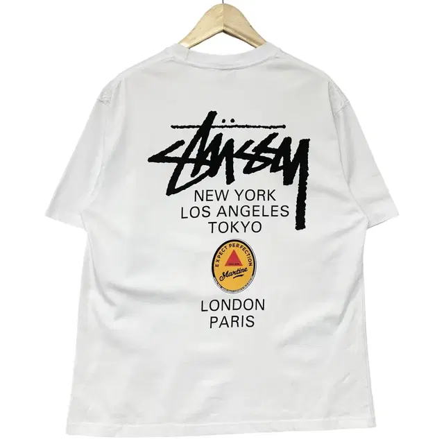 스투시 Stussy x 마틴로즈 월드투어 반팔 티셔츠 화이트