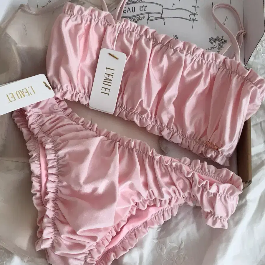 로에 Mia Pink Bandeau&Ruched 비키니 핑크 M