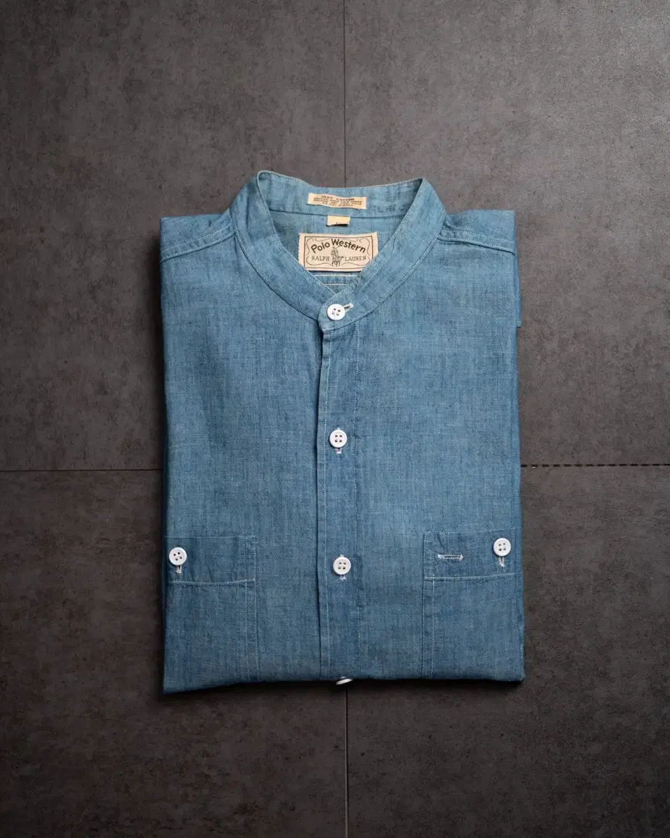 70s Polo Western Chambray Work Shirt