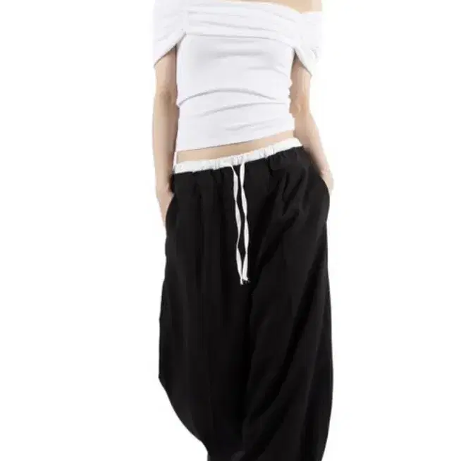 릿킴 double maxi slacks black