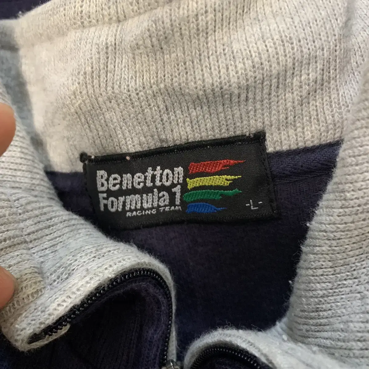 L) Benetton Formula1 베네통포뮬러1 반집업 니트