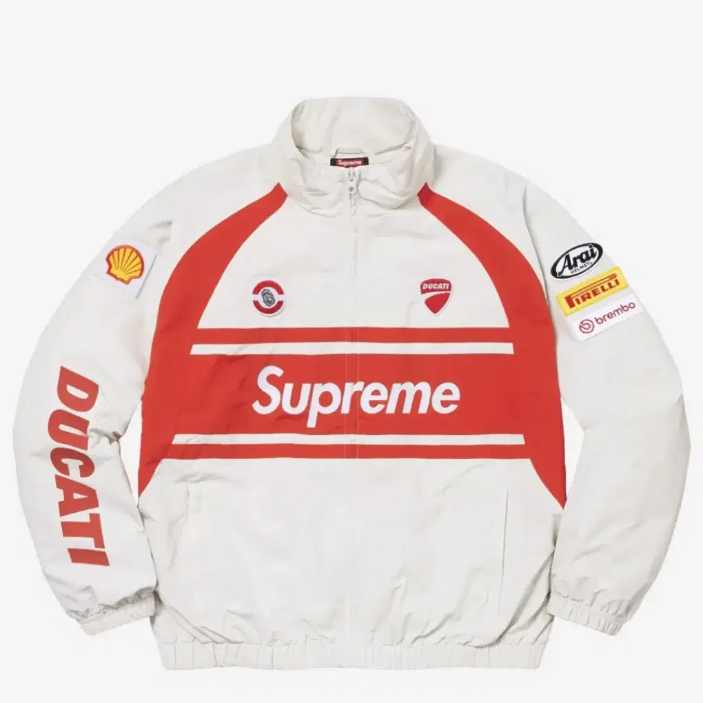 Supreme x Ducati Track Jacket Light Grey