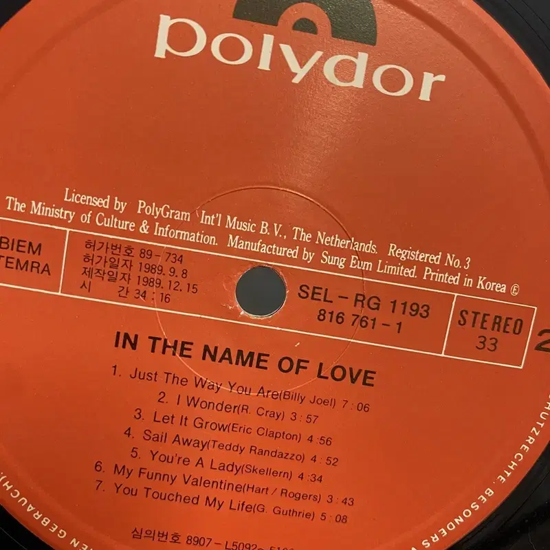 IN THE NAME OF LOVE LP / AA4845