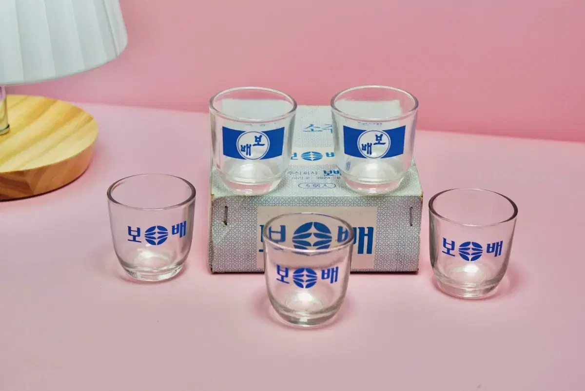 5-piece Treasure Soju Glass Set Modern History Classic Glass Drinking Glass Collection Antiques