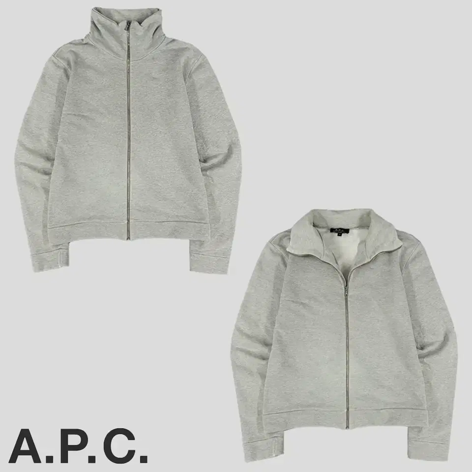 A.P.C 아페쎄 멜란지그레이 헤비코튼100 스웻 하이넥 집업 캐주얼자켓