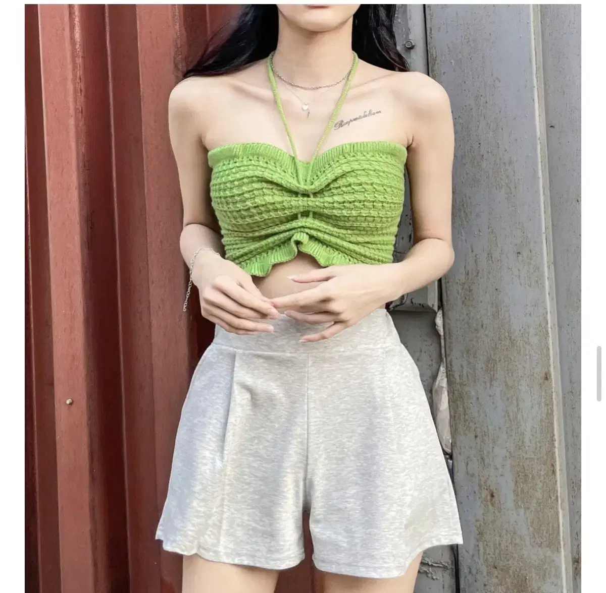 Cropped knit top for sale