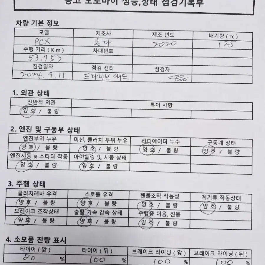 DB-056/ 혼다 / PCX /20년식/ 5.3만km /중고 오토바이