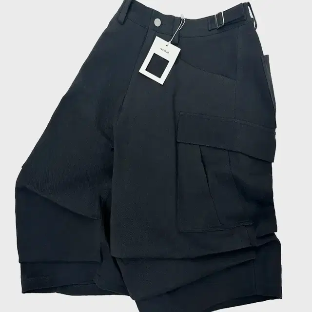 논노드 Side cargo shorts- Black