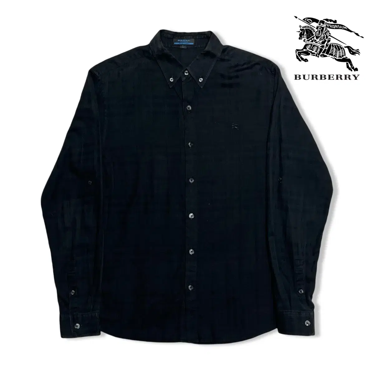 L Burberry Bloo label black nova check shirt