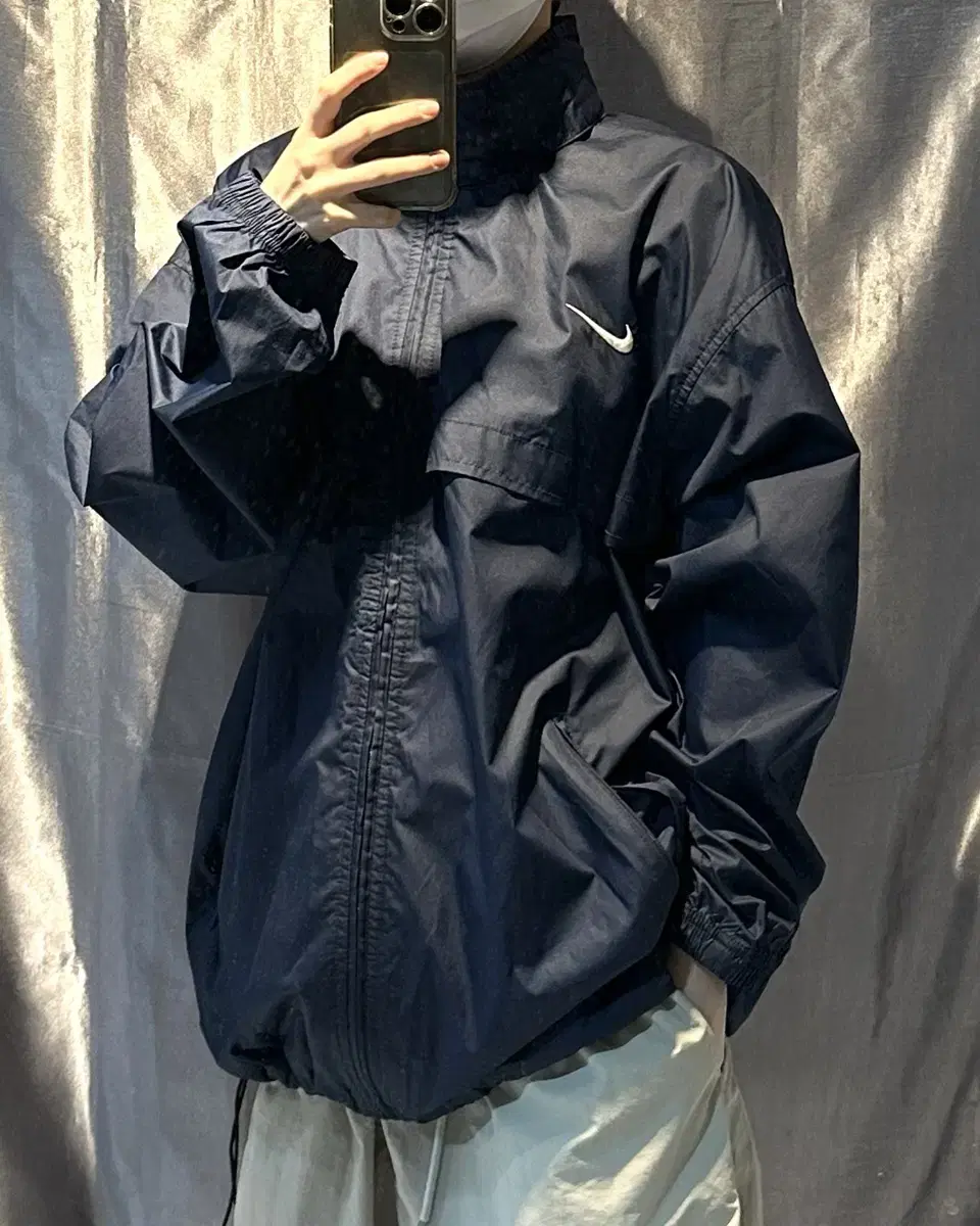 M Nike Swoosh Navy Dissection Line Windbreaker