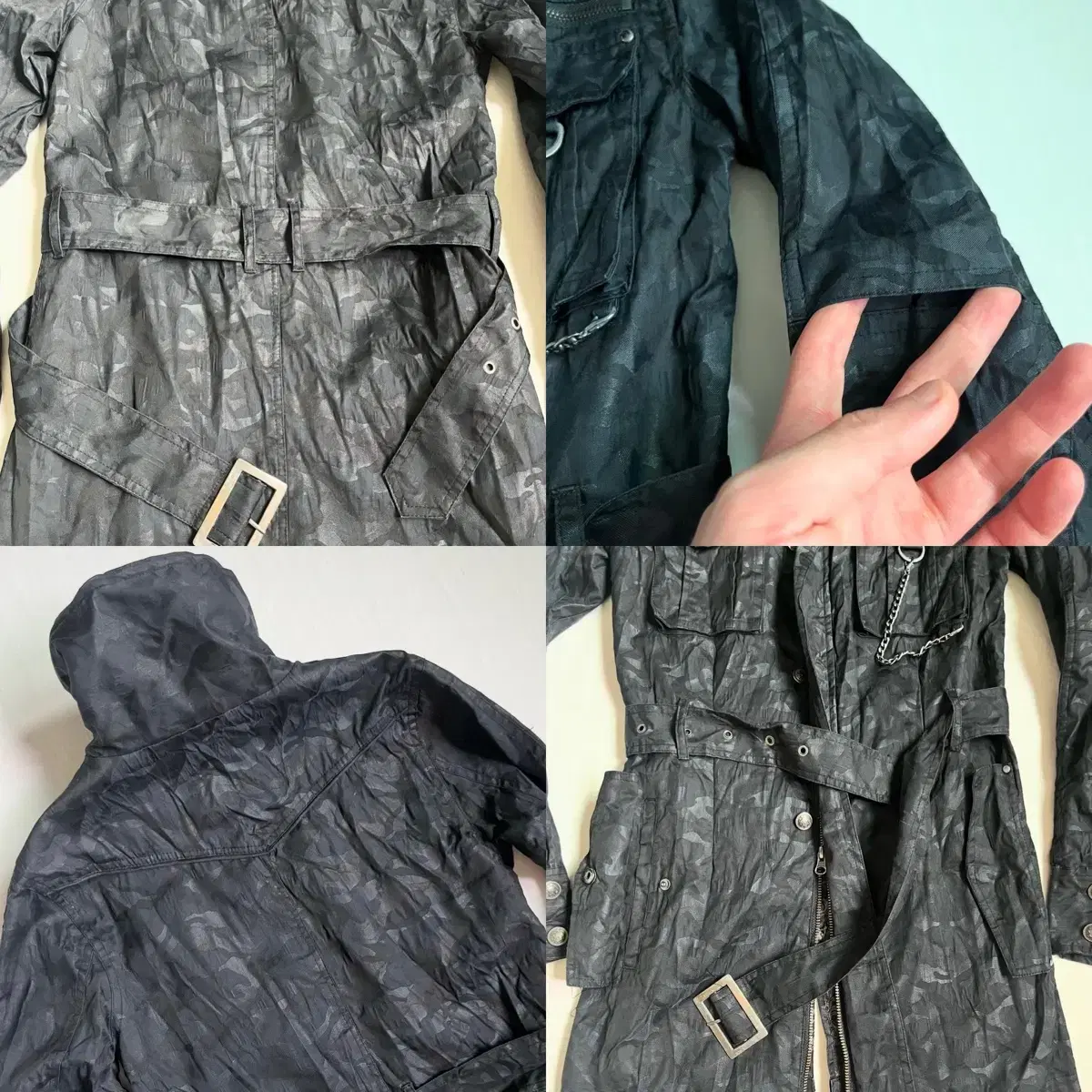 Lagust Wrinkle Double Zip Coat Jakcet