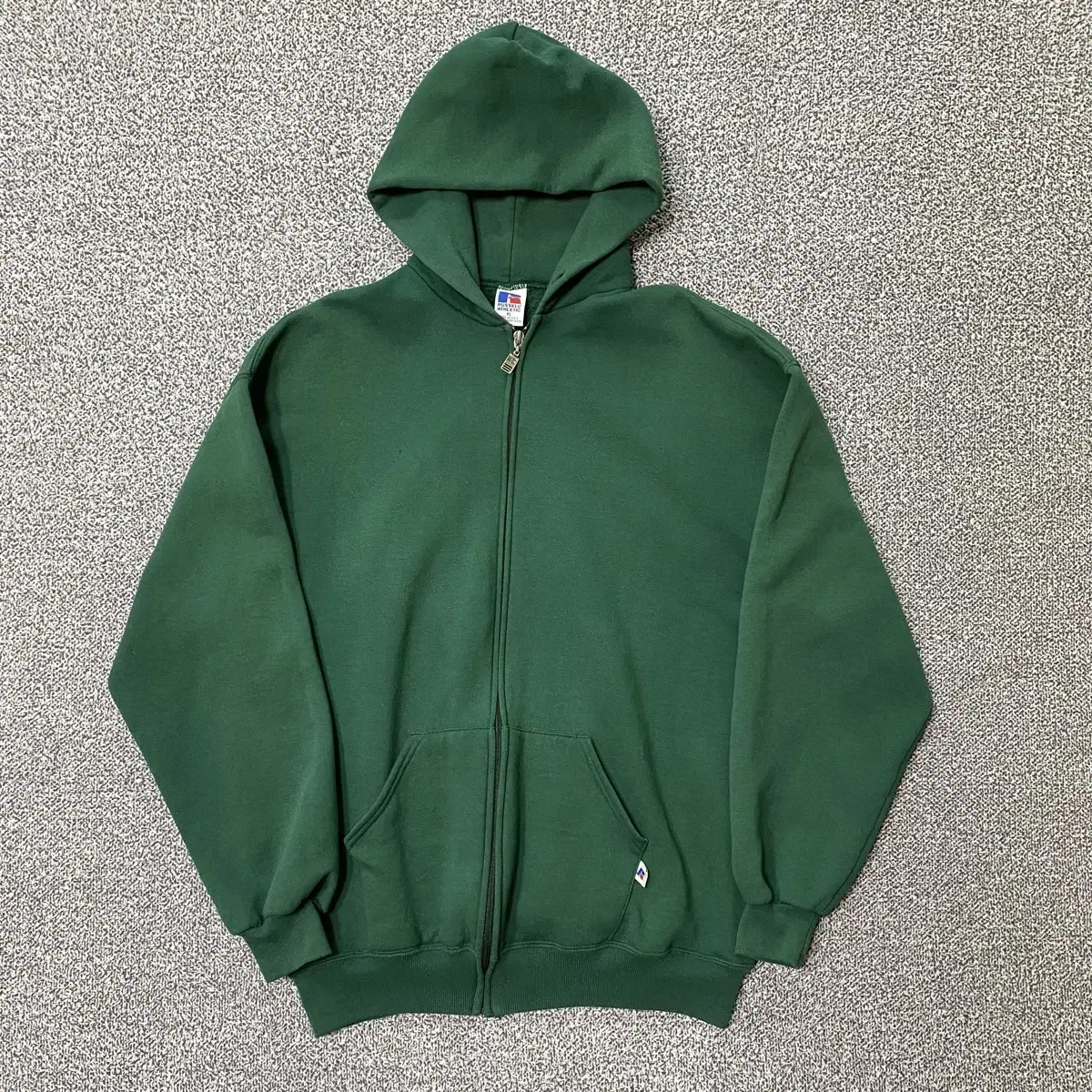 90s Russell Hoodie Zip Up Green XL MADE IN USA