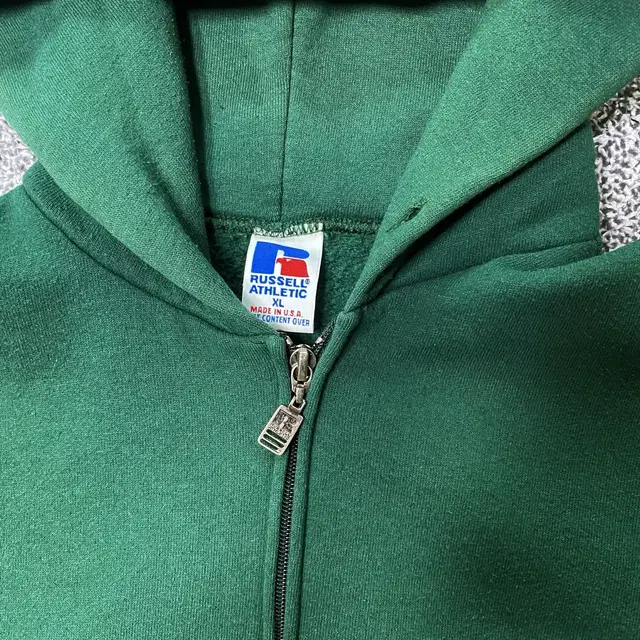 90s 러셀 후드집업 그린 XL made in usa