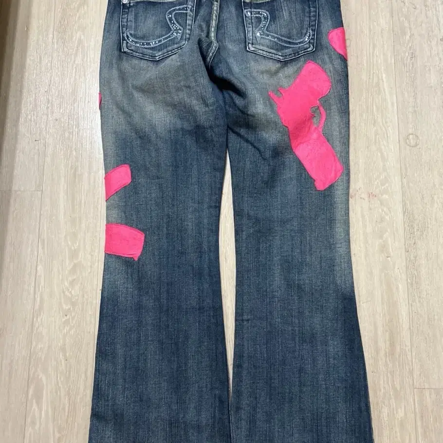 (32) LowHeads custom  Pink gun 부츠컷 jean