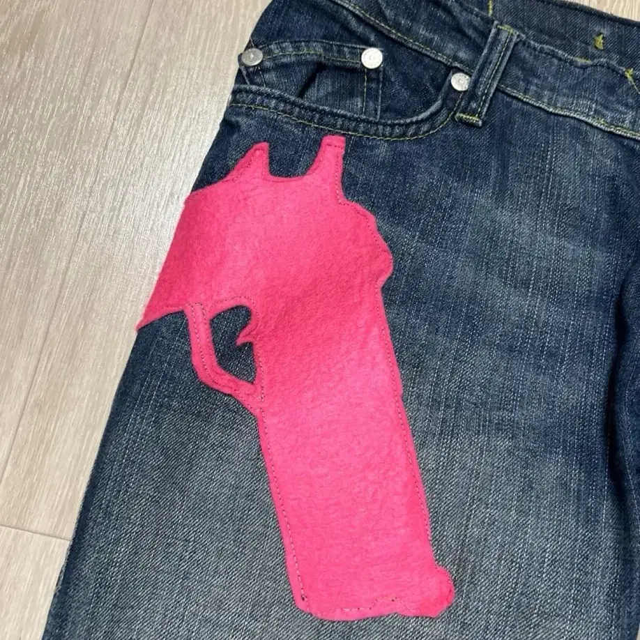 (32) LowHeads custom  Pink gun 부츠컷 jean