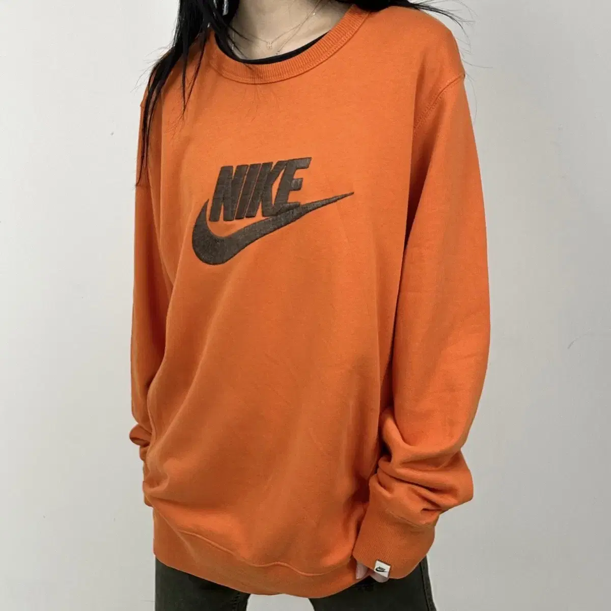 2000s NIKE 나이키 빅로고 올드스쿨 오렌지 맨투맨