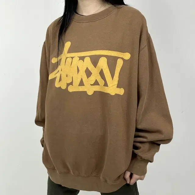 (무료배송) 2000s Stussy 스투시 빅로고 브라운 맨투맨