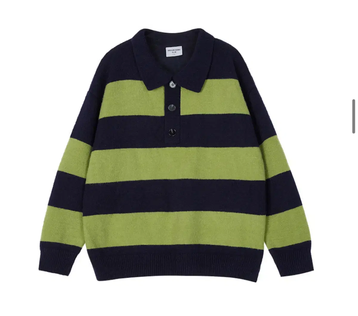 GoodLifeWorks Overfit Rugby Stripe Knit Lime