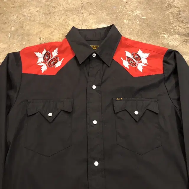 80s Bar -M western shirt - M (100)