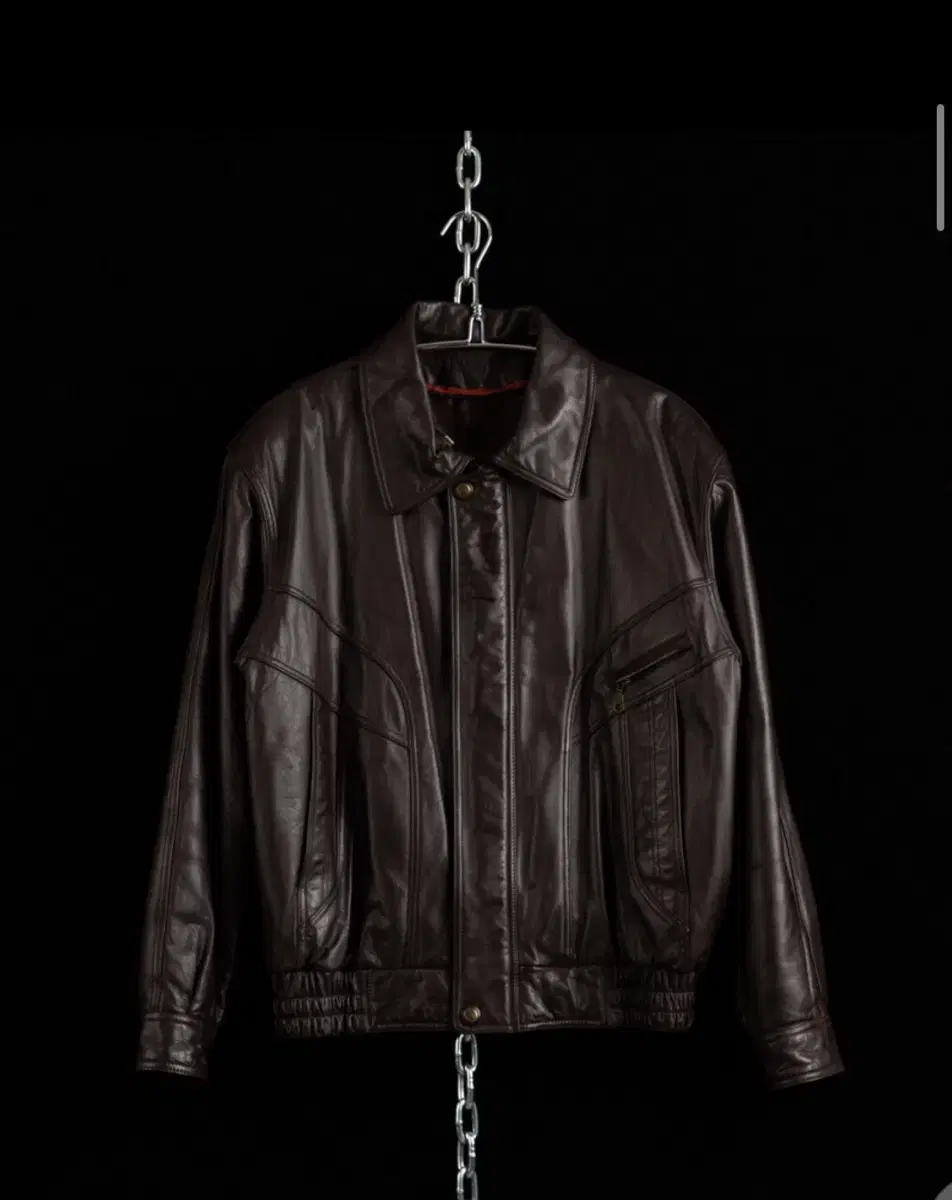 Vintage leather bomber jacket