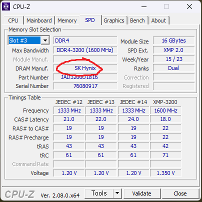 Jazer DDR4 16Gx2 총32G XMP 3200Mhz