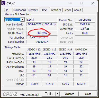 Jazer DDR4 16Gx2 총32G XMP 3200Mhz