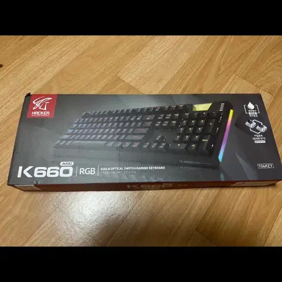 앱코 해커 k660 rgb 카일 광축 클릭 급처