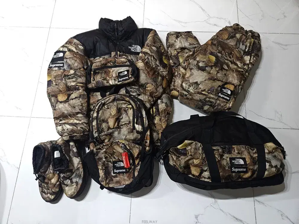 Supreme x The North Face Fallen Leaves Set