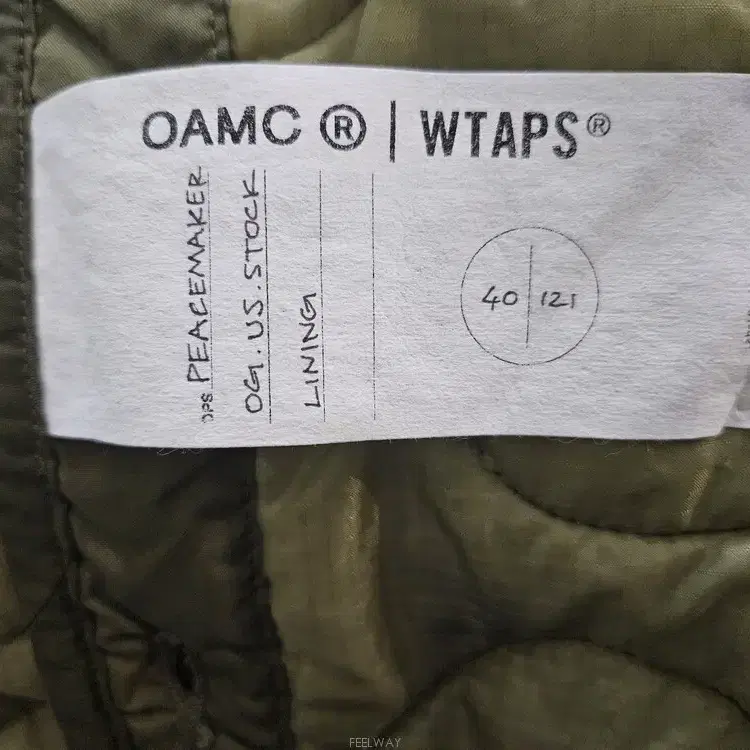 Oamc x WTAPS 밀리터리 라이너