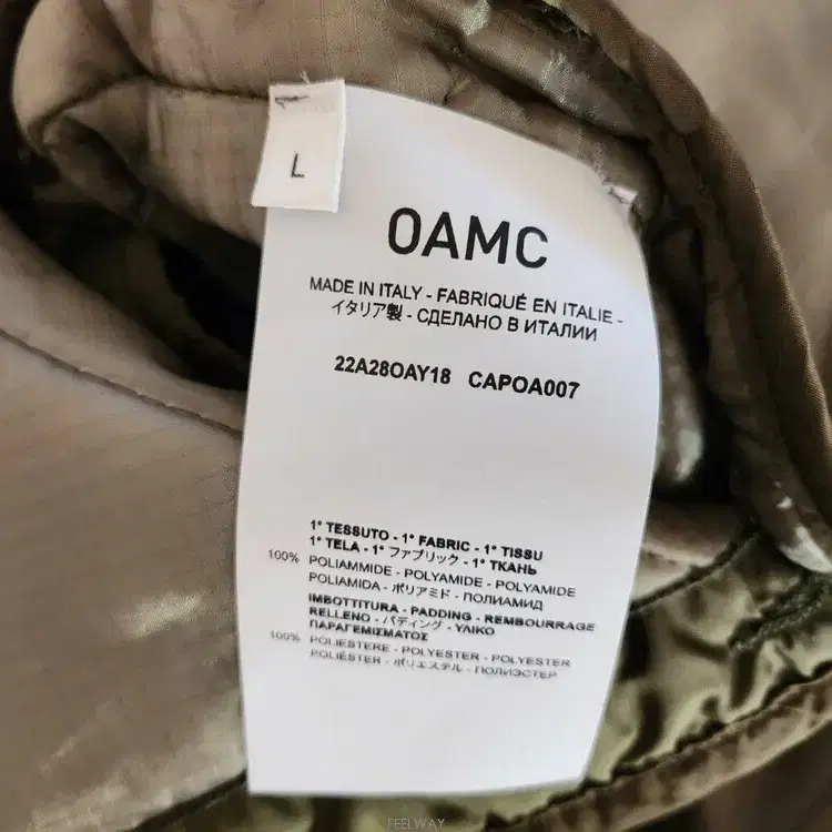 Oamc x WTAPS 밀리터리 라이너