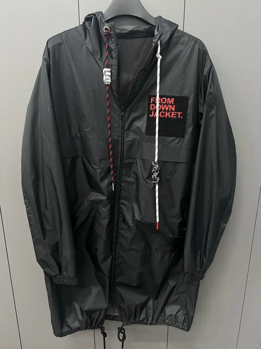 [Genuine 3 sizes] Moncler Black Waffen Long Windbreaker