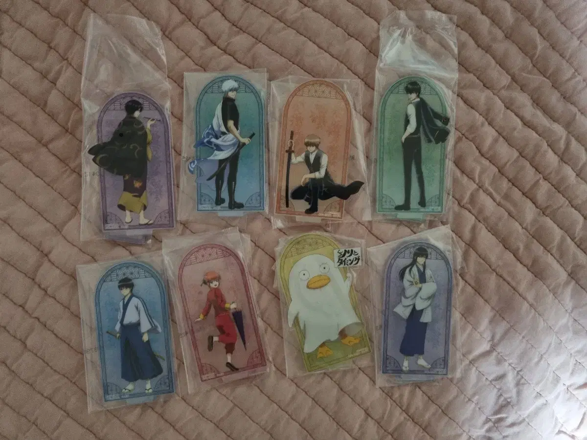 Gintama 20th Anniversary First Lottery E Prize acrylic 9-piece full set (unsealed)