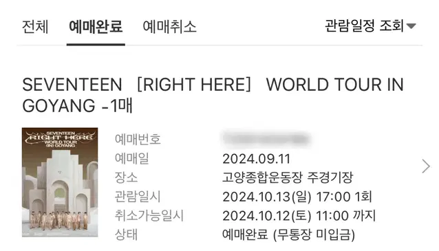 세븐틴 콘서트 RIGHT HERE WORLD TOUR IN GOYANG