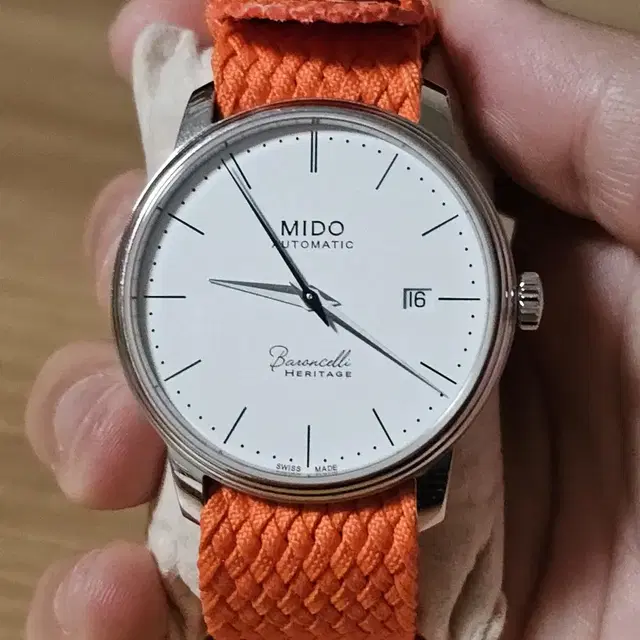 바론첼리 헤리티지 39mm 흰판 남성용 (M027.407.11)