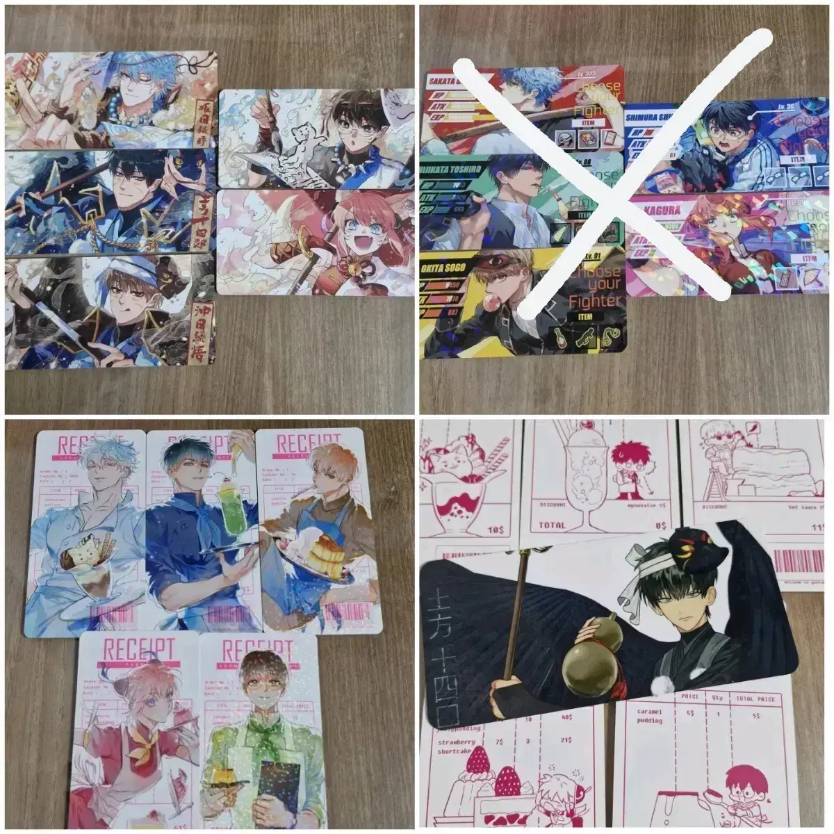 Gintama Dil-sama KARD TEC Branch unofficial goods postcard photocard Solved by Jin Sunjo Kintoki Hijikata