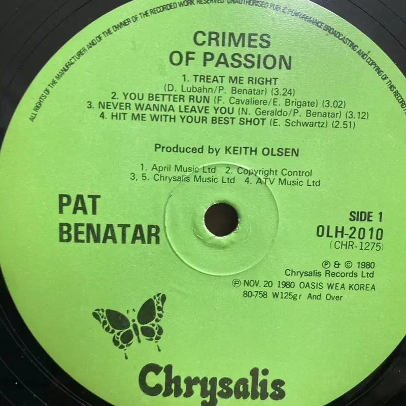 PAT BENATAR LP / AA4903