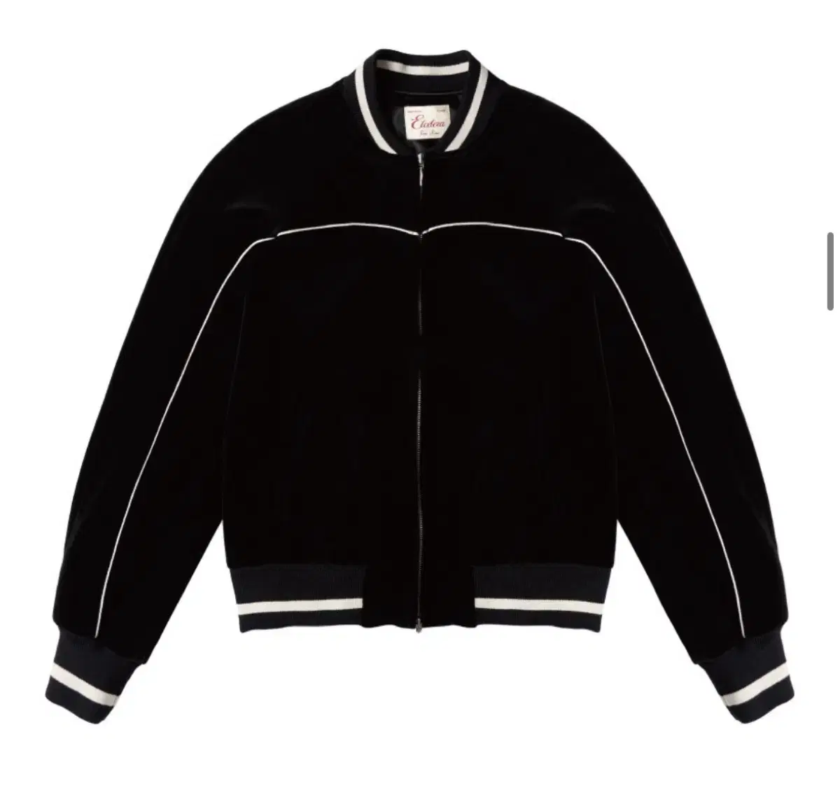 Etce 이티씨이 velour raglan jacket(black)