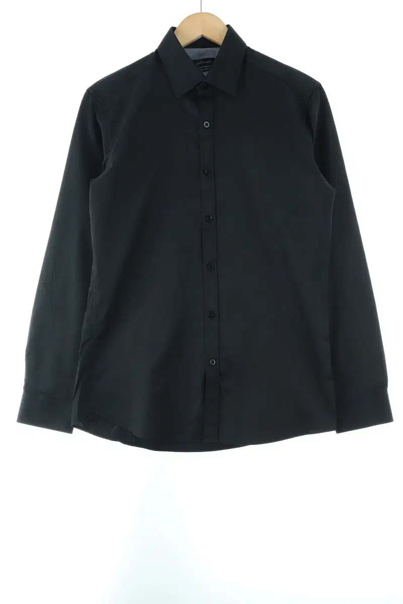 (L) BrandVintage Shirt Southern Black Cotton Plain Solid - EF90