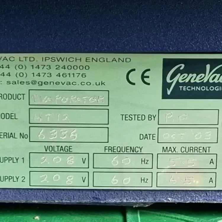 Genevac Evaporation HT-12 Series II