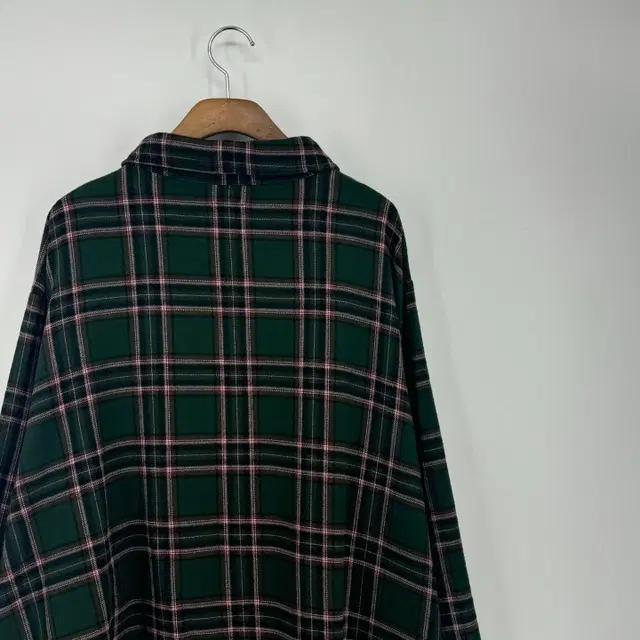 빈티지 오버핏 체크 남방 셔츠 (XL size / GREEN)