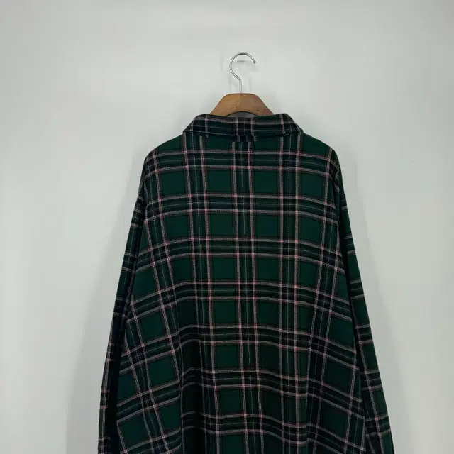 빈티지 오버핏 체크 남방 셔츠 (XL size / GREEN)