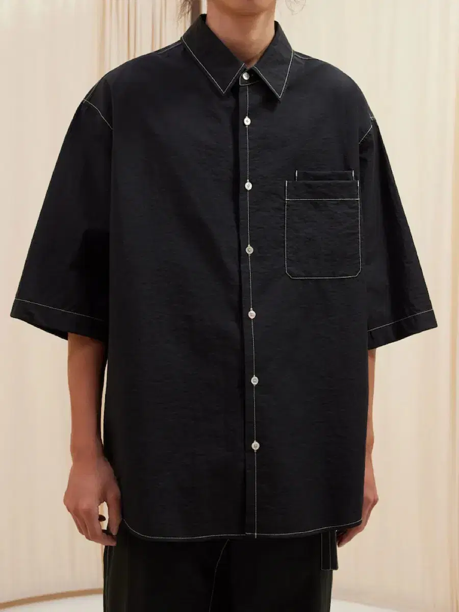 24S/S Lemaire Double Pocket Shirt Black 46