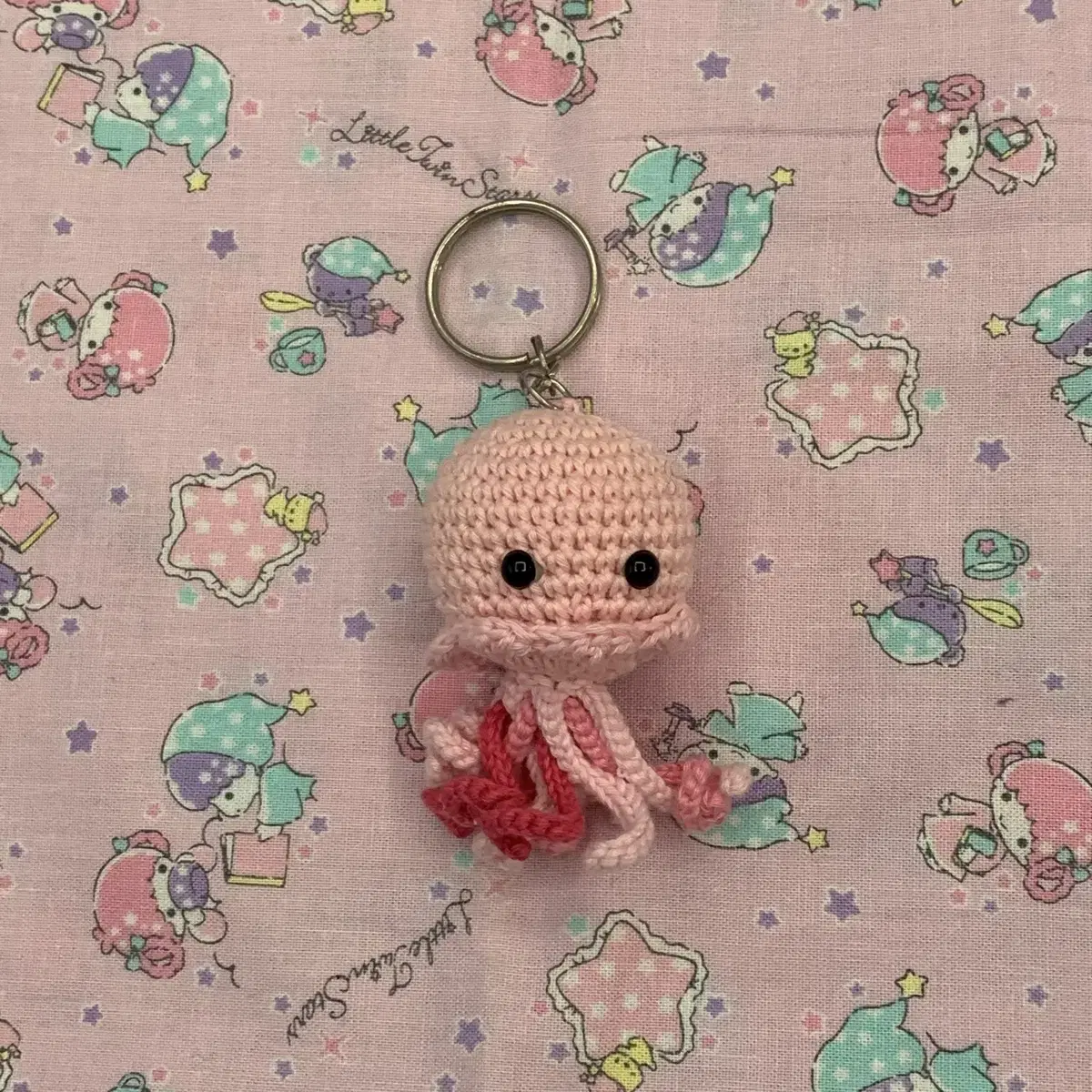 Mini octopus jellyfish doll crocheted keyring